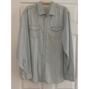 Tommy Bahama Jeans Oxford Shirt~Island Modern Fit~100% Cotton~Light Blue~Mens XL